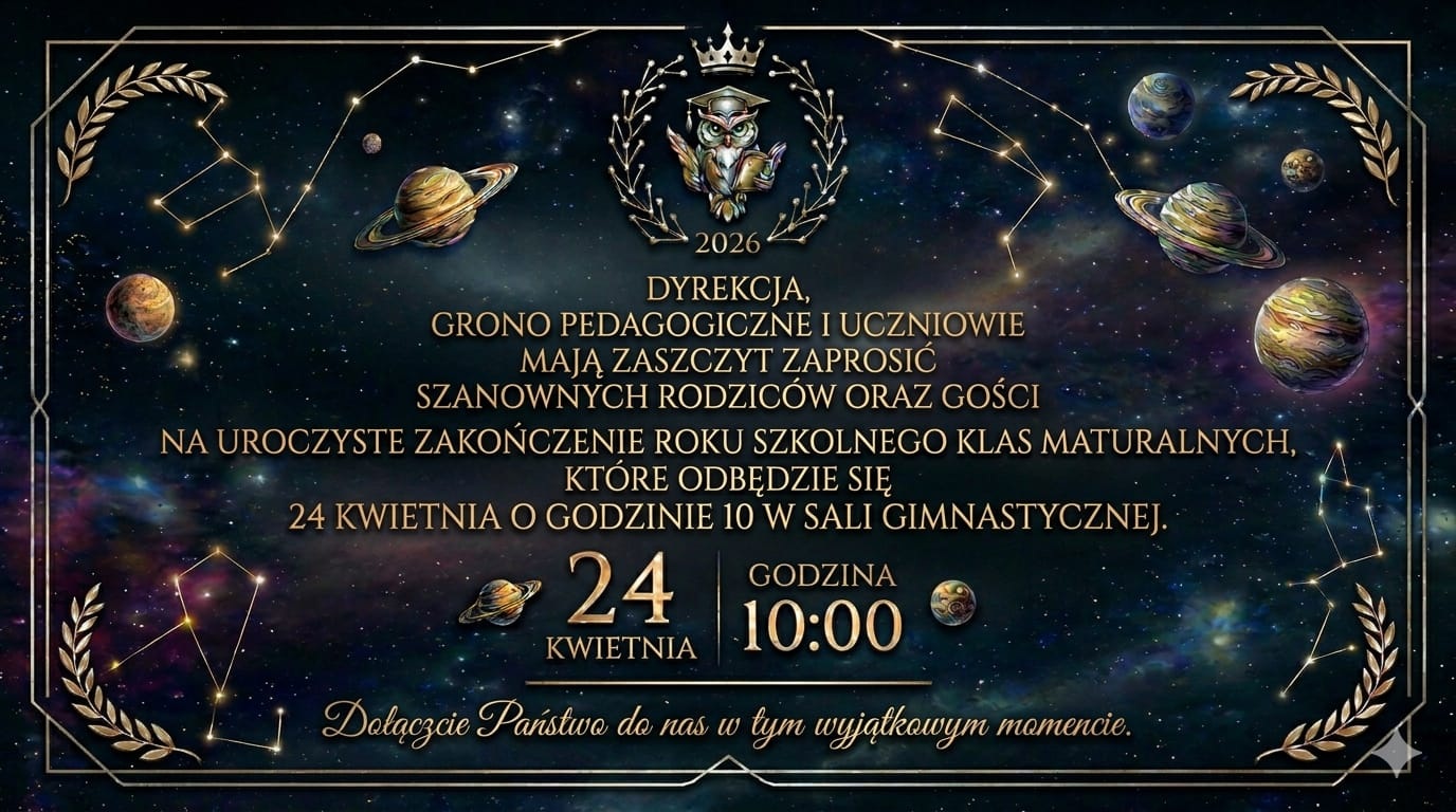 Zaproszenie na zakończenie roku szkolnego