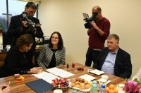Spotkanie dyrekcjo szkoły z przedstawicielami Politechniki Poznańskiej